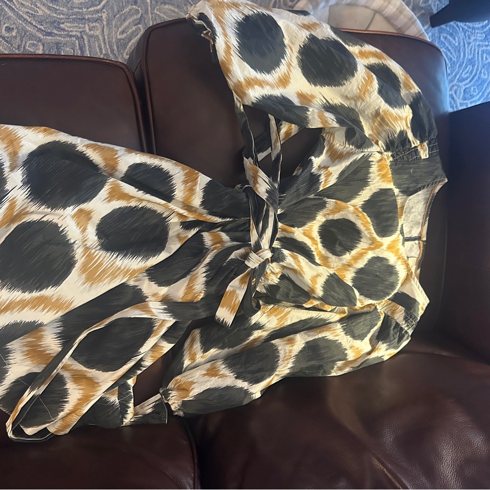 Anthropologie Marve Animal Print Skirt in Black, Brown, and Cream